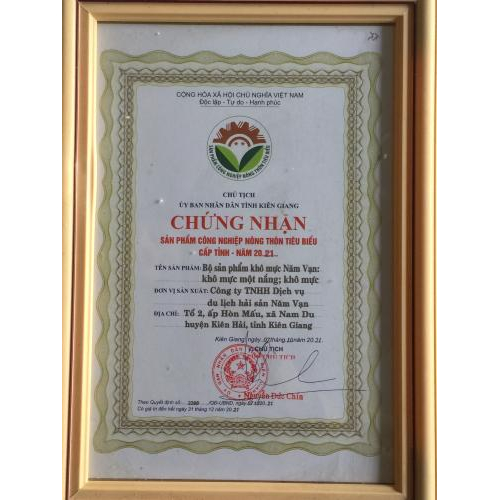 Chứng nhận OCOP khô mực