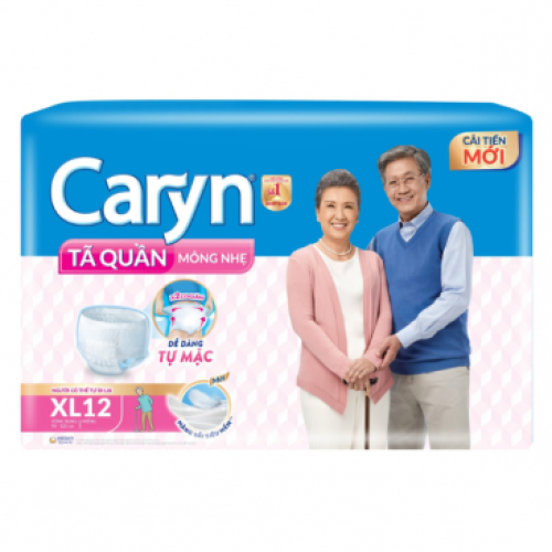 Tã Quần Người Lớn Mỏng Nhẹ Caryn Size XL 12 Miếng 90 - 125cm